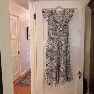 Isabel Etoile Marant Paisley Floral Ruffle Midi Dress Size 38 (US 6)